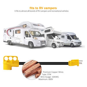 SnowyFox RV 15Amp to 50Amp Adapter - 15Male