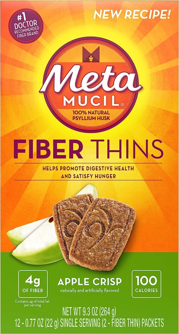 Metamucil Meta Multi-Grain Fiber Wafers By Meta Apple Crisp 24 Count (Pack Of 3) (OLD)