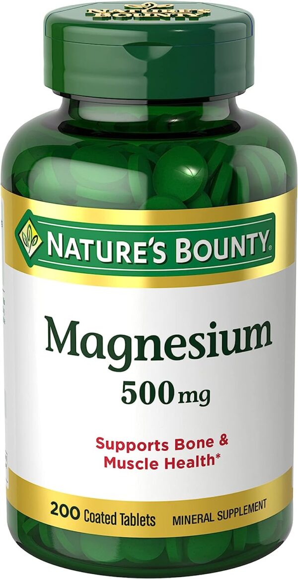 Nature’s Bounty Magnesium, Bone and Muscle Health, Whole Body Support, Tablets, 500 Mg, 200 Ct